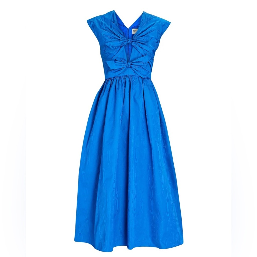 TOVE Tabitha Tie-Front Moire Midi Dress